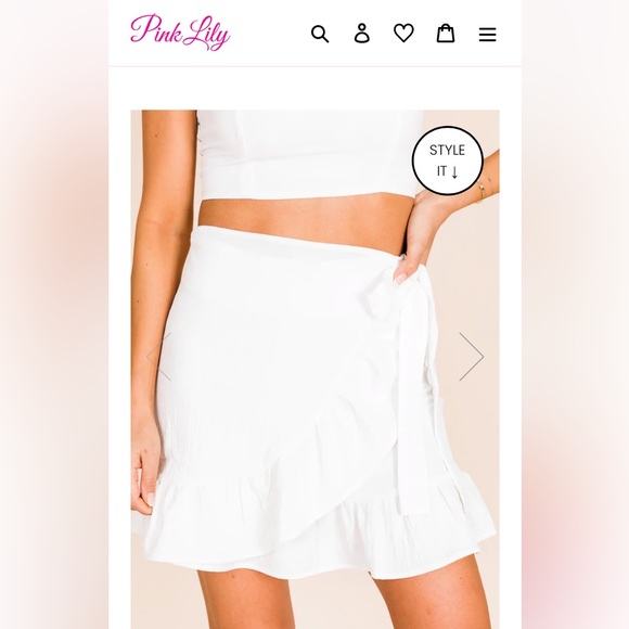 NWT Pink Lily Meant to Be Two Piece Set, White, Small - Picture 4 of 4